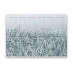 Großer Adventskalender für 24 Pralinen und Trüffel, Motiv „Winterwald“ mit Türchen und Nummern