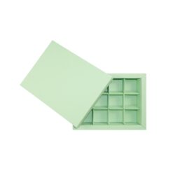 12er Pralinenschachtel „Sirio“ mit Kartondeckel in Mint, Draufsicht