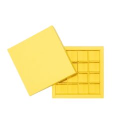 16er Pralinenschachtel „Sirio“ mit Kartondeckel in Gelb, Draufsicht