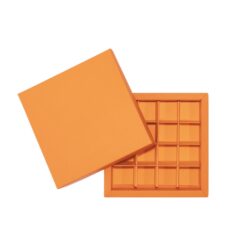 16er Pralinenschachtel „Sirio“ mit Kartondeckel in Orange, Draufsicht