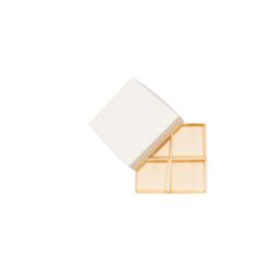 4er Pralinenschachtel „Sirio“ mit Kartondeckel in Creme, Draufsicht