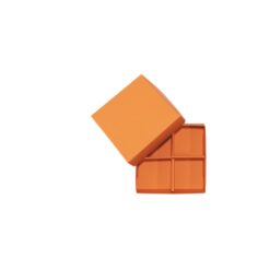 4er Pralinenschachtel „Sirio“ mit Kartondeckel in Orange, Draufsicht