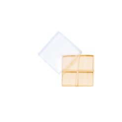 4er Pralinenschachtel „Sirio“ mit Klarsichtdeckel in Creme, Draufsicht