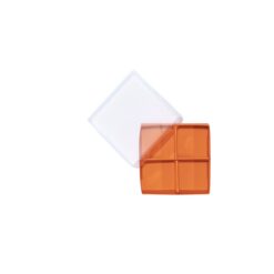 4er Pralinenschachtel „Sirio“ mit Klarsichtdeckel in Orange, Draufsicht