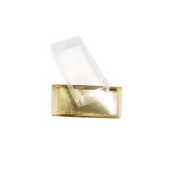 4er Macaron-Verpackung stehend mit Klarsichtdeckel, Farbe Gold