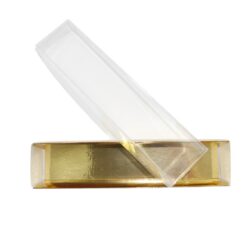 8er Macaron-Verpackung stehend mit Klarsichtdeckel, Farbe Gold