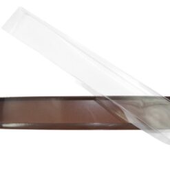 12er Macaron-Verpackung stehend mit Klarsichtdeckel, Farbe Carruba