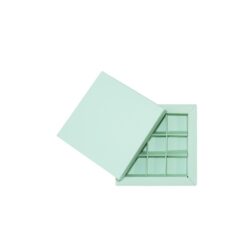 9er Pralinenschachtel „Sirio“ mit Kartondeckel in Mint, Draufsicht