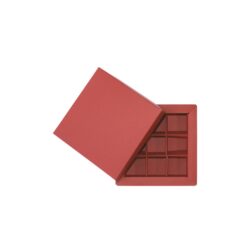 9er Pralinenschachtel „Sirio“ mit Kartondeckel in Rot, Draufsicht