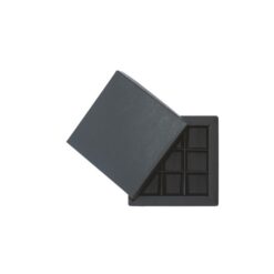9er Pralinenschachtel „Sirio“ mit Kartondeckel in Schwarz, Draufsicht