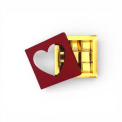 9er Pralinenschachtel mit Herz-Fenster
