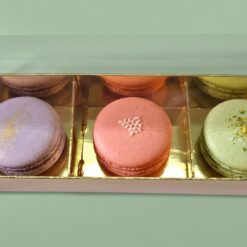 Premium 3er Macaron-Verpackung flach mit Kartonstegen
