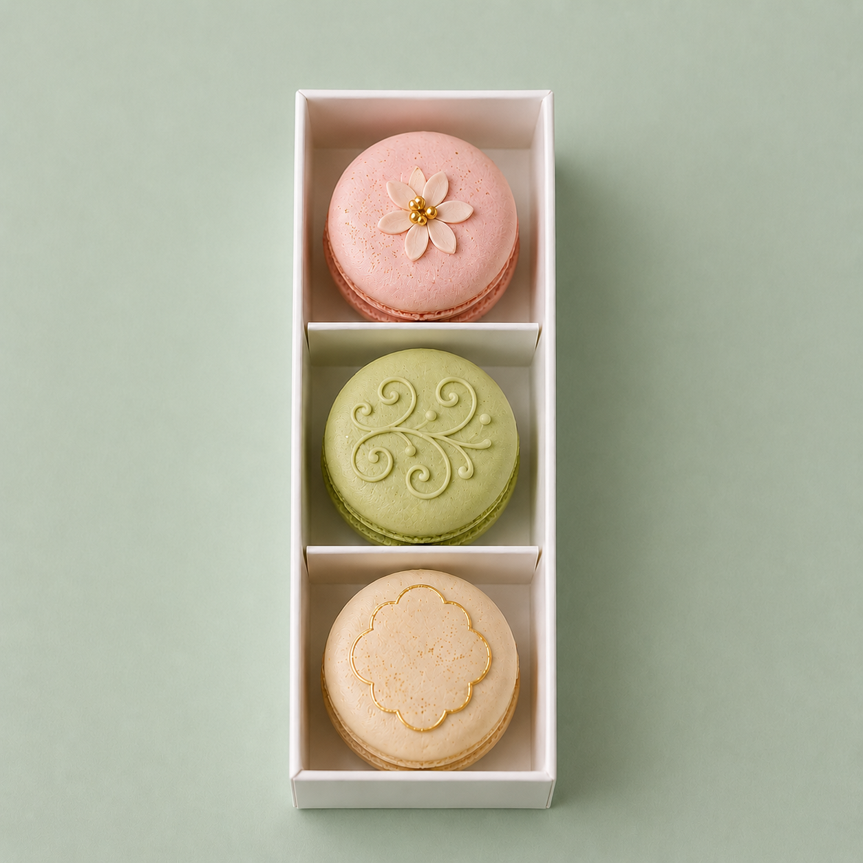 Premium 3er Macaron-Verpackung