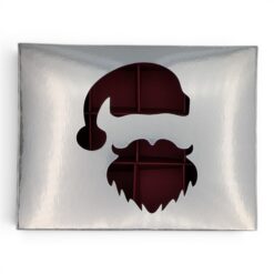 12er Pralinenschachtel mit Nikolaus-Sichtfenster, Motiv Nikolausmütze, Farbe Silber Glanz