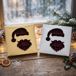 16er Pralinenschachtel mit Nikolaus-Sichtfenster, Motiv Mütze und Bart, Produktansicht