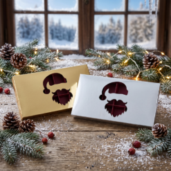 18er Pralinenschachtel mit Nikolaus-Sichtfenster, Motiv Mütze und Bart, Produktansicht