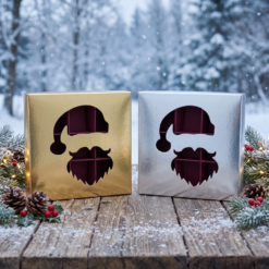 9er Pralinenschachtel mit Nikolaus-Sichtfenster, Motiv Mütze und Bart, Produktansicht