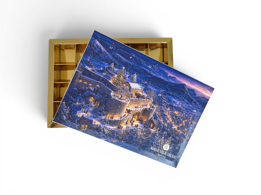 Kleiner Adventskalender für 24 Pralinen und Trüffel